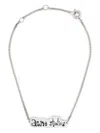 Acne Studios Silver Label Necklace In Silver