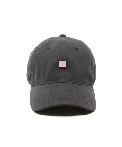 Acne Studios Logo Plaque Baseball Cap In Black