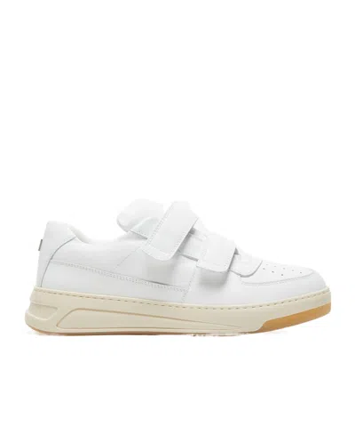 ACNE STUDIOS LOGO-PLAQUE LEATHER SNEAKERS