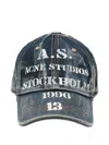 Acne Studios Logo-print Baseball Cap In Blue