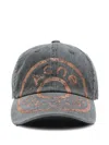 Acne Studios Black Printed Logo Cap In Black