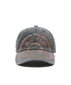 Acne Studios Black Printed Logo Cap In Gray