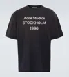 Acne Studios Exford Distressed Logo-print Cotton-jersey T-shirt In Black
