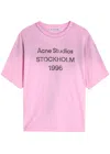 Acne Studios Logo T-shirt Cotton Candy Pink In Pink