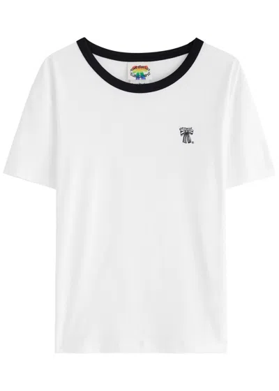 Acne Studios Logo-print Cotton-blend T-shirt In White