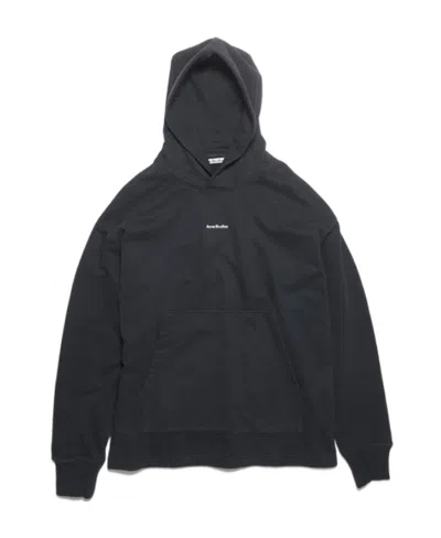 Acne Studios Logo-print Cotton Hoodie In Black