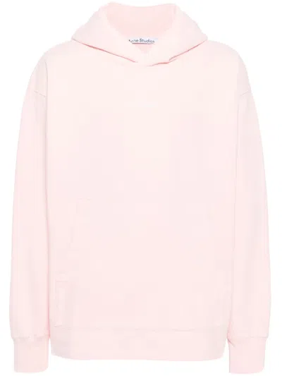 Acne Studios Logo-print Cotton Hoodie In Pink