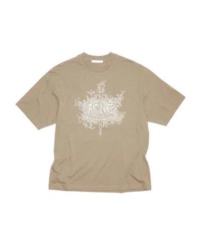Acne Studios Logo-print Cotton T-shirt In Nude