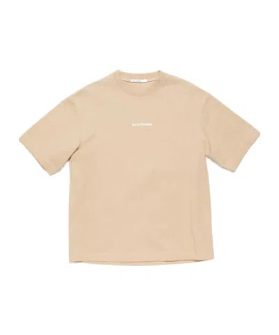 Acne Studios Logo-print Cotton T-shirt In Wheat Beige