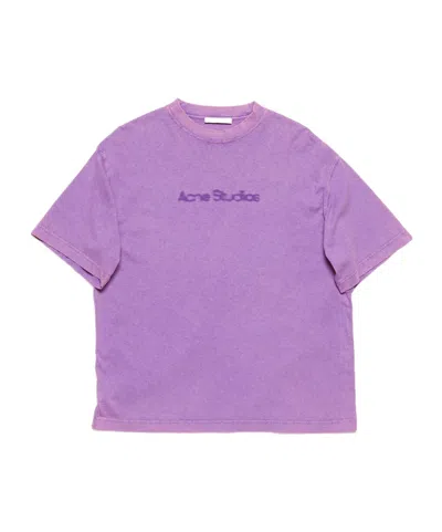 Acne Studios Logo-print Cotton T-shirt In Purple