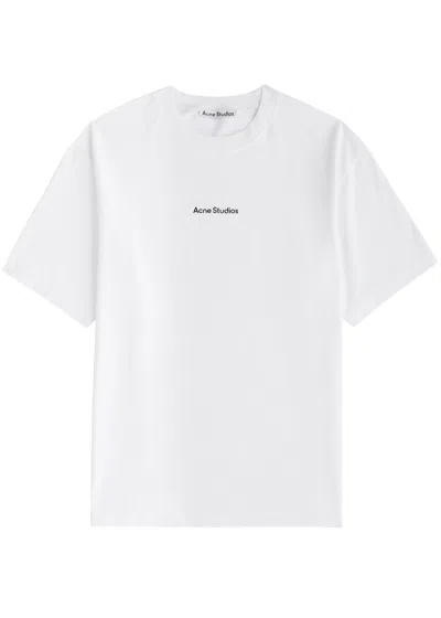 Acne Studios Exford U Logo-print Organic Cotton-jersey T-shirt In White