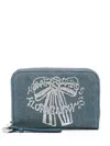 Acne Studios Logo-print Denim Wallet In Blue