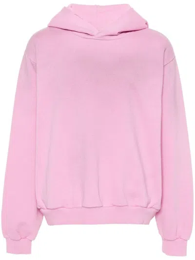 Acne Studios Logo-print Distressed Hoodie In Djs Cotton Candy Pin
