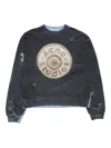 Acne Studios Logo-print Distressed Sweatshirt In Black