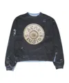 Acne Studios Logo-print Distressed Sweatshirt In Black
