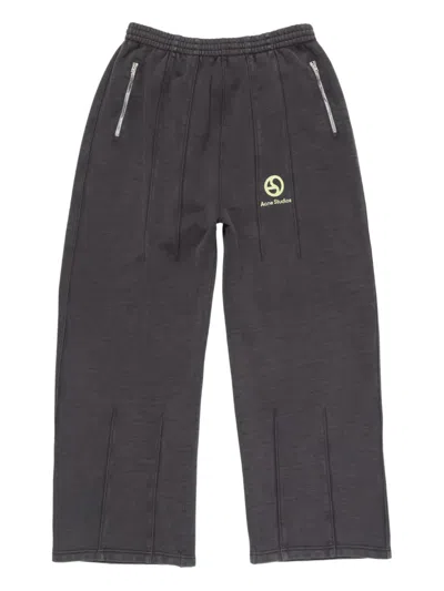 Acne Studios Logo-print Elasticated-waist Trousers In Gray