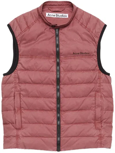 Acne Studios Logo-print Gilet In Red