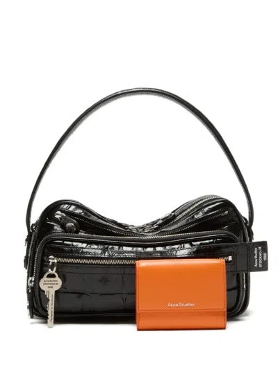 Acne Studios Logo-print Leather Wallet In Black