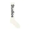Acne Studios Logo-print Ribbed Socks In White