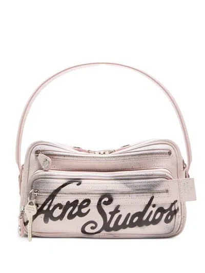 Acne Studios Logo-print Shoulder Bag In Pink