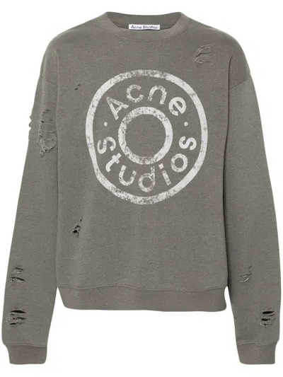 Acne Studios Logo-print Sweatshirt In Green