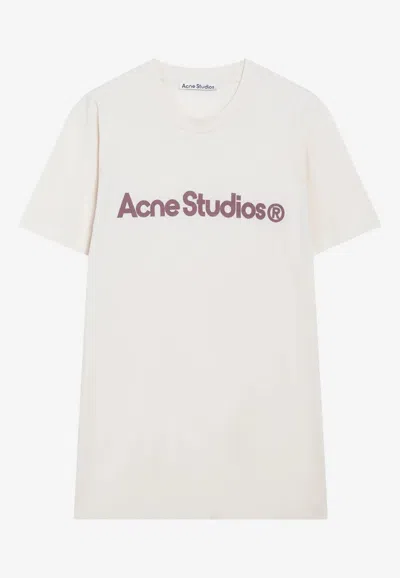 Acne Studios Logo Print T-shirt In Pink