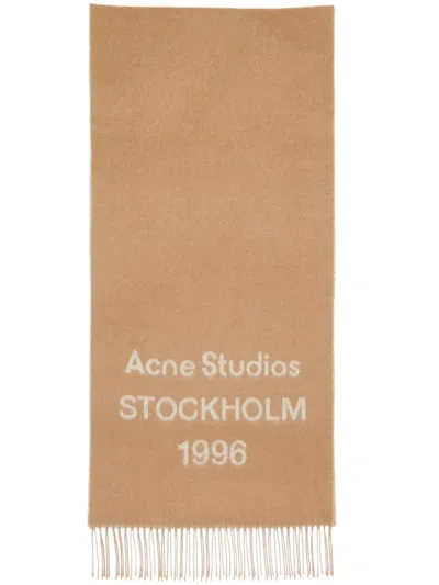 ACNE STUDIOS LOGO-PRINT WOOL SCARF