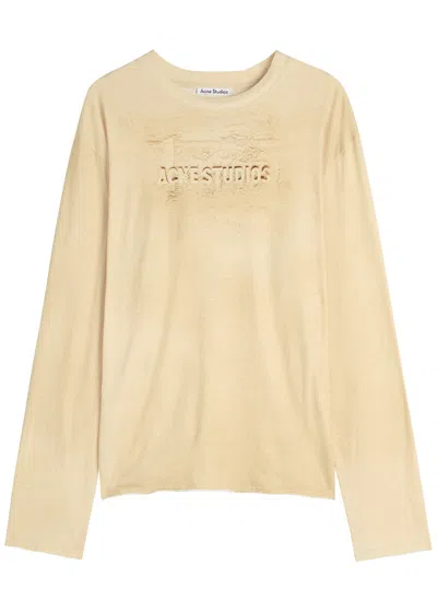 Acne Studios Logo-printed Cotton T-shirt In Brown