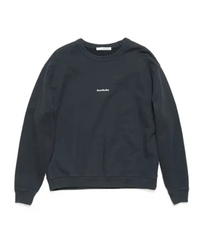 Acne Studios Logo Printed Crewneck Sweatshirt In Black