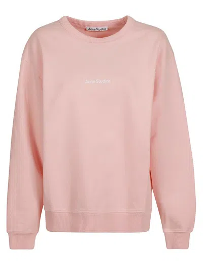 Acne Studios Logo Printed Crewneck Sweatshirt In Pale Pink