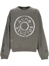 Acne Studios Franziska Button Logo Print Sweatshirt In Green
