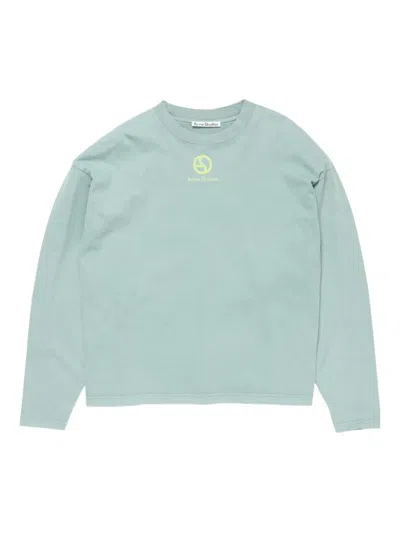 Acne Studios Logo-printed Long-sleeve T-shirt In Blue