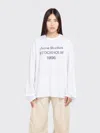 Acne Studios Logo Printed Long-sleeved T-shirt In White