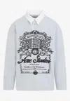 Acne Studios Long Sleeve Graphic Print T-shirt In Gray