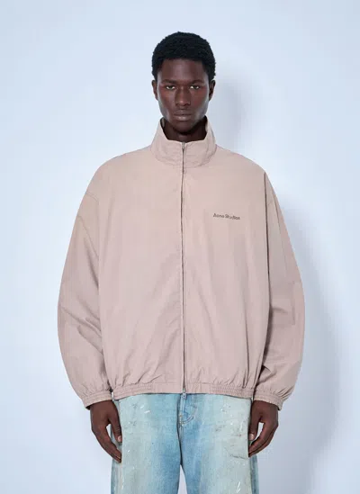 Acne Studios Logo Printed Zip-up Jacket In White