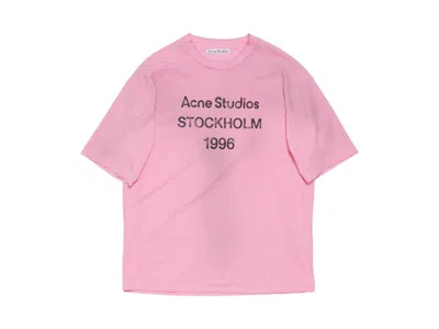Pre-owned Acne Studios Logo Relaxed Fit T-shirt In Cotton Candy Pink