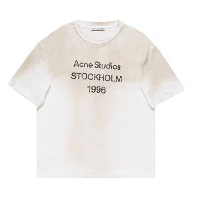 Pre-owned Acne Studios Logo Relaxed Fit T-shirt 'dusty White' | Men's Size L