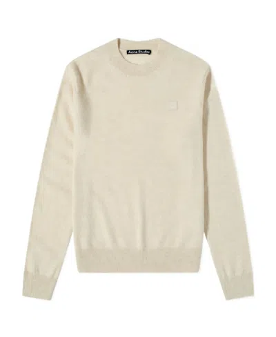 Acne Studios Logo Round-neck Sweater In Nude