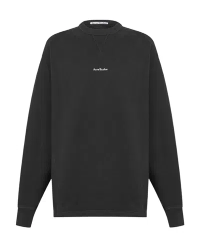 Acne Studios Logo Round-neck Pullover Sweater In Black