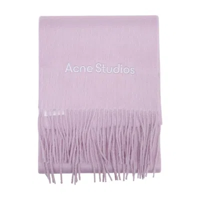 Acne Studios Logo Scarf In Pink