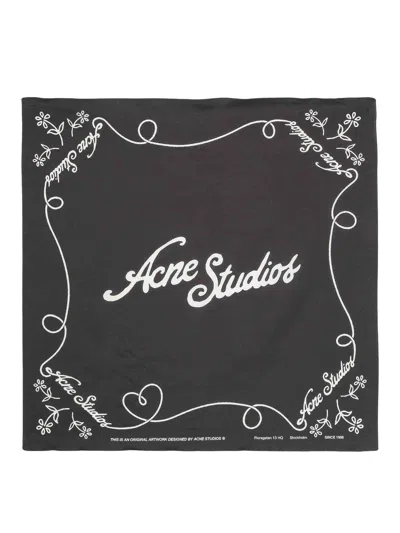 Acne Studios Logo Scarf In Black