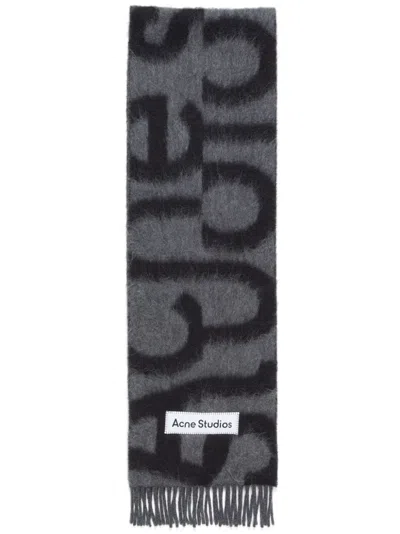 Acne Studios Logo Scarf In Black