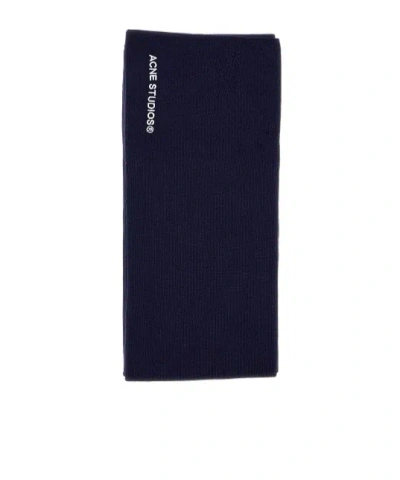 Acne Studios Logo Scarf In Black