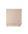 Acne Studios Beige Fringe Wool Oversized Scarf In Neutral