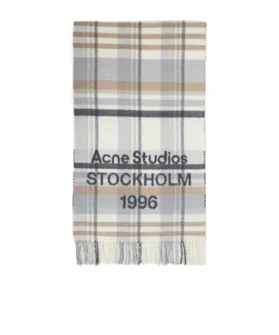 Acne Studios 1996 Fringed Checked Wool Scarf In Multi