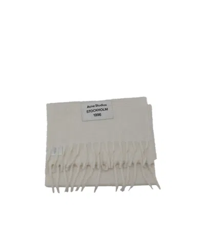Acne Studios Logo Scarf In Gray