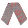 Acne Studios Logo Scarf In Pink And Grey Wool In Grey