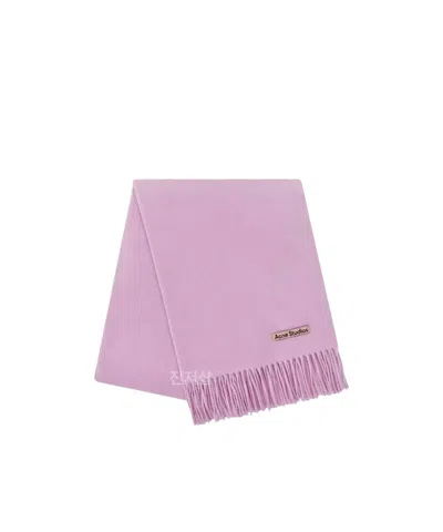 Acne Studios Logo Scarf In Pink