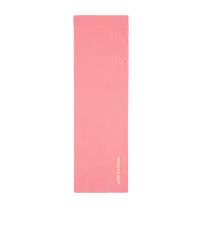 Acne Studios Logo Scarf In Pink
