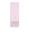 Acne Studios Logo Patch Fringed Scarf In White